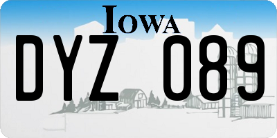 IA license plate DYZ089