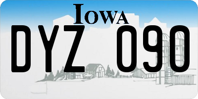 IA license plate DYZ090