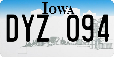IA license plate DYZ094