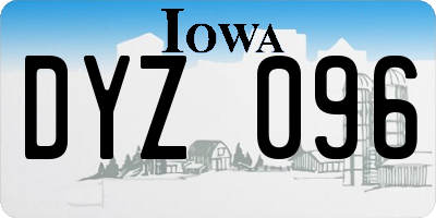 IA license plate DYZ096