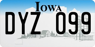 IA license plate DYZ099