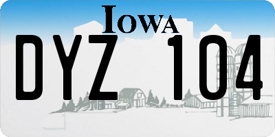 IA license plate DYZ104