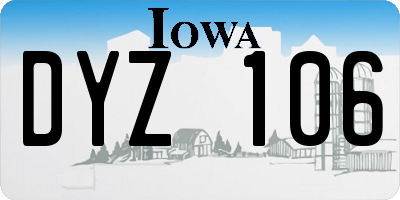 IA license plate DYZ106
