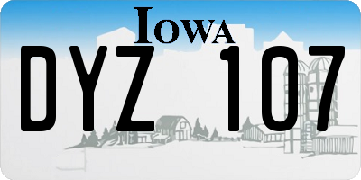 IA license plate DYZ107