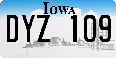 IA license plate DYZ109