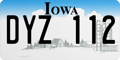 IA license plate DYZ112
