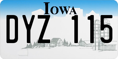 IA license plate DYZ115