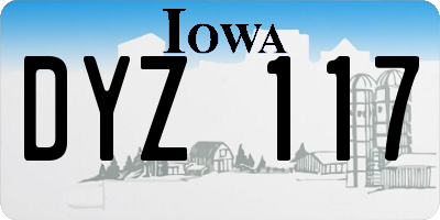 IA license plate DYZ117