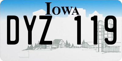 IA license plate DYZ119