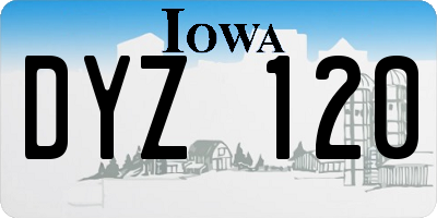 IA license plate DYZ120