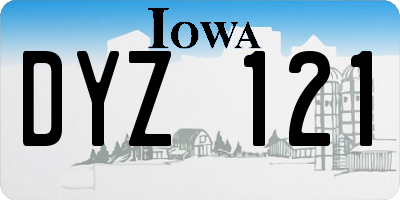 IA license plate DYZ121