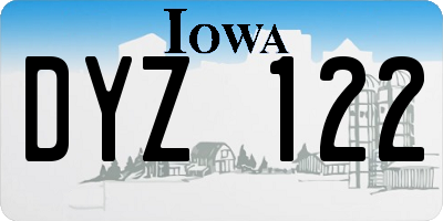 IA license plate DYZ122
