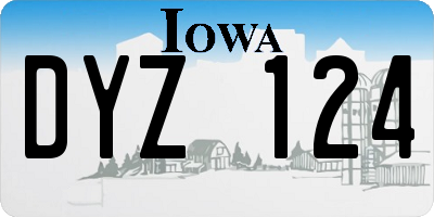 IA license plate DYZ124