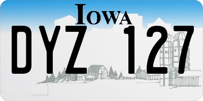 IA license plate DYZ127