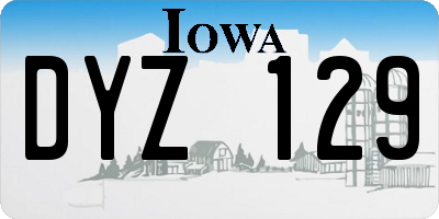IA license plate DYZ129