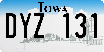 IA license plate DYZ131