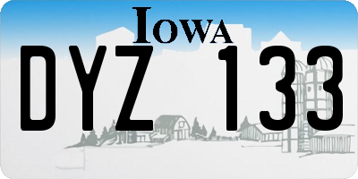 IA license plate DYZ133