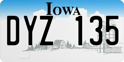 IA license plate DYZ135