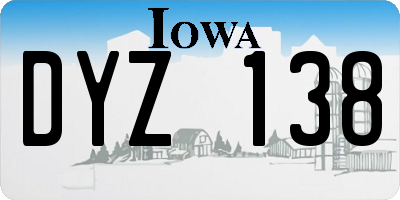 IA license plate DYZ138