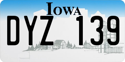IA license plate DYZ139