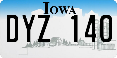 IA license plate DYZ140