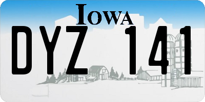 IA license plate DYZ141
