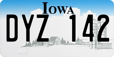 IA license plate DYZ142