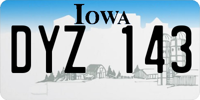 IA license plate DYZ143