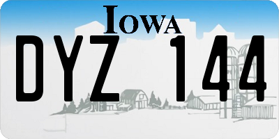 IA license plate DYZ144
