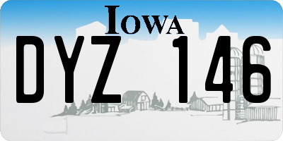IA license plate DYZ146