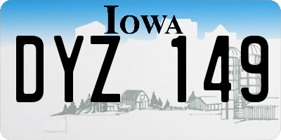 IA license plate DYZ149