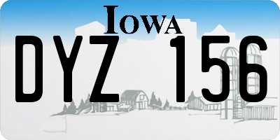 IA license plate DYZ156