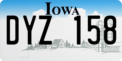 IA license plate DYZ158