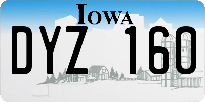 IA license plate DYZ160