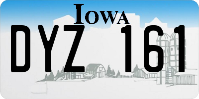 IA license plate DYZ161