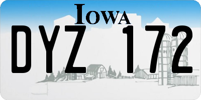 IA license plate DYZ172