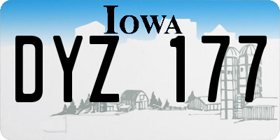 IA license plate DYZ177
