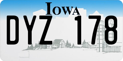 IA license plate DYZ178