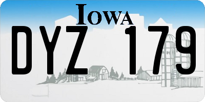 IA license plate DYZ179