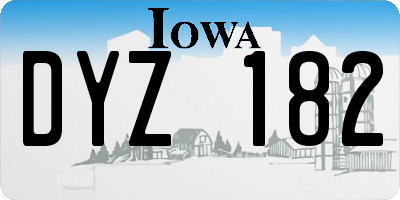 IA license plate DYZ182