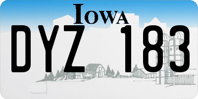 IA license plate DYZ183