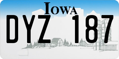 IA license plate DYZ187
