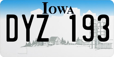IA license plate DYZ193