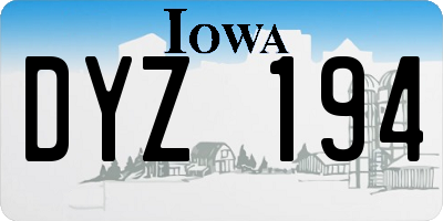 IA license plate DYZ194