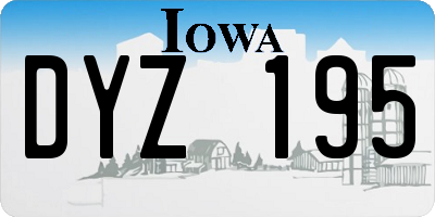IA license plate DYZ195