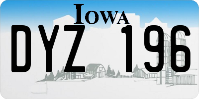 IA license plate DYZ196