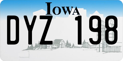 IA license plate DYZ198