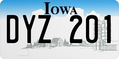 IA license plate DYZ201