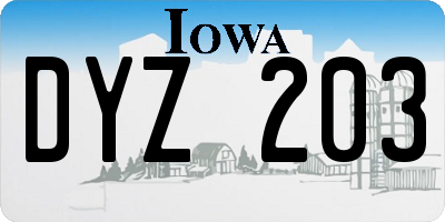IA license plate DYZ203