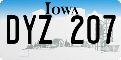 IA license plate DYZ207